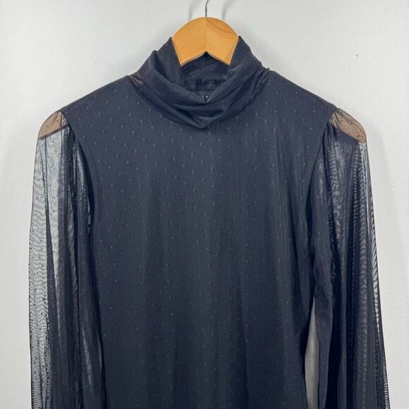 Sanctuary Women XS Black Midnite Hour Mesh Long Sleeve Dark Romantic Vampire Top - Picture 2 of 7